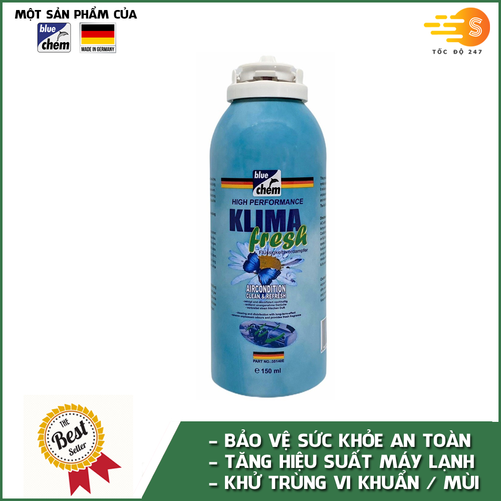 Chai xịt khử mùi và khử trùng máy lạnh và nội thất ô tô Bluechem 35140E