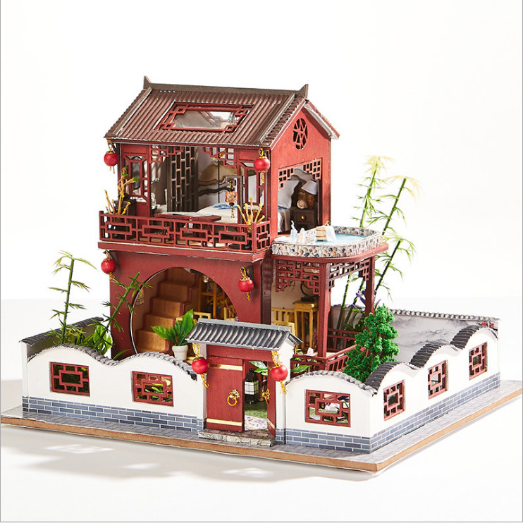 Mô hình nhà DIY Doll House Bamboo Meaning Palivion Kèm Mica Chống bụi