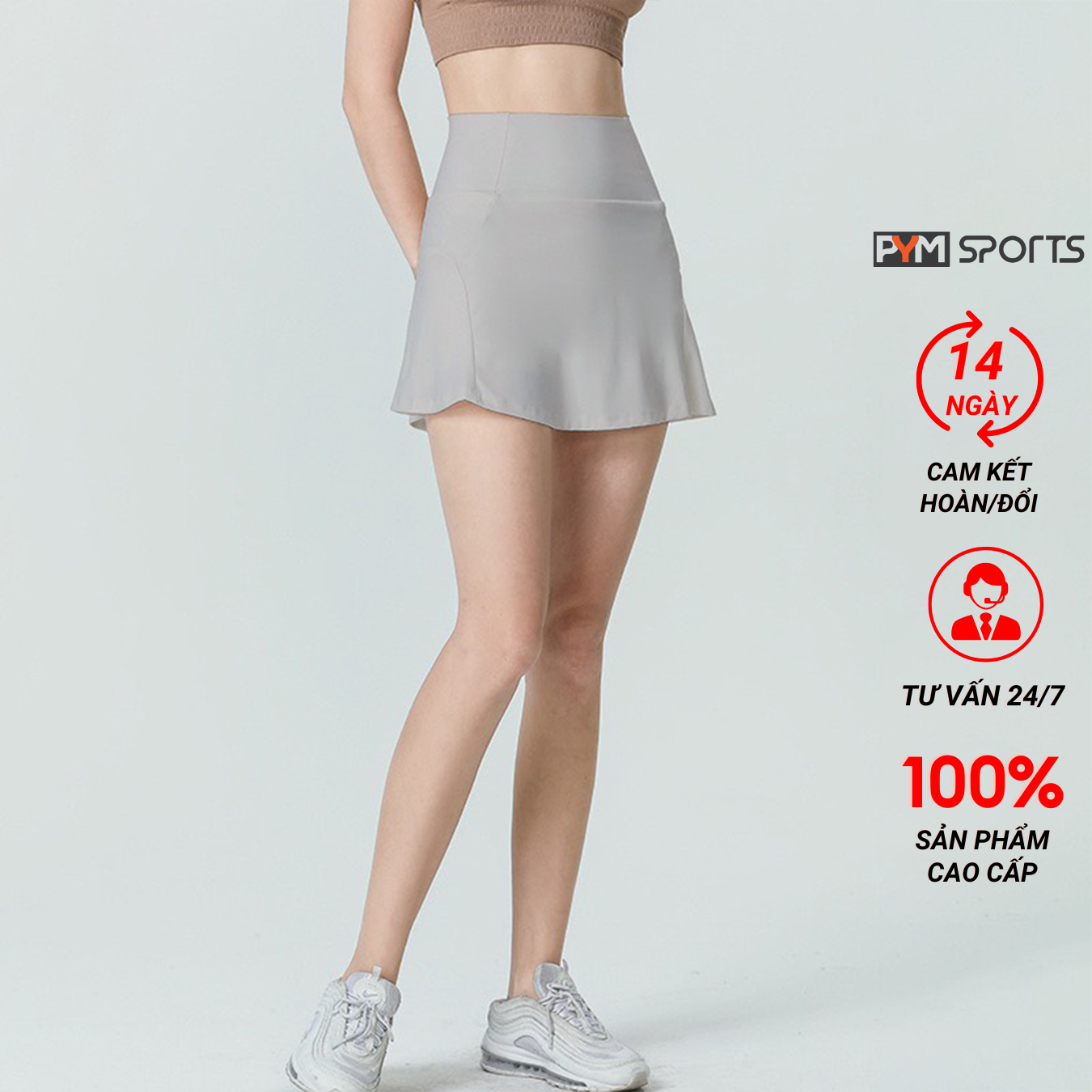 Chân Váy Tennis Tập Thể Thao, Tập Gym PYMSPORT - PYMQV006 thoáng mát, năng động