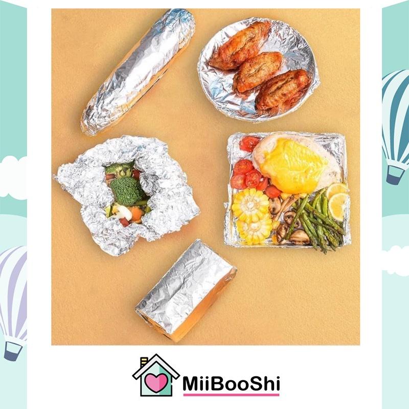 Giấy bạc nướng thực phẩm thức ăn thịt lót nồi chiên không lò nướng cuộn 20m siêu dày MiibooShi S500
