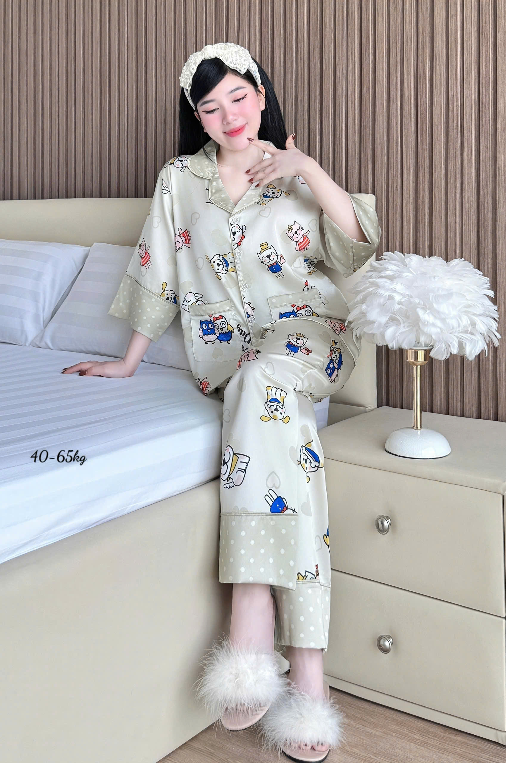 [NN Pijama] Đồ ngủ nữ mặc nhà pijama tay lở lụa latin cao cấp