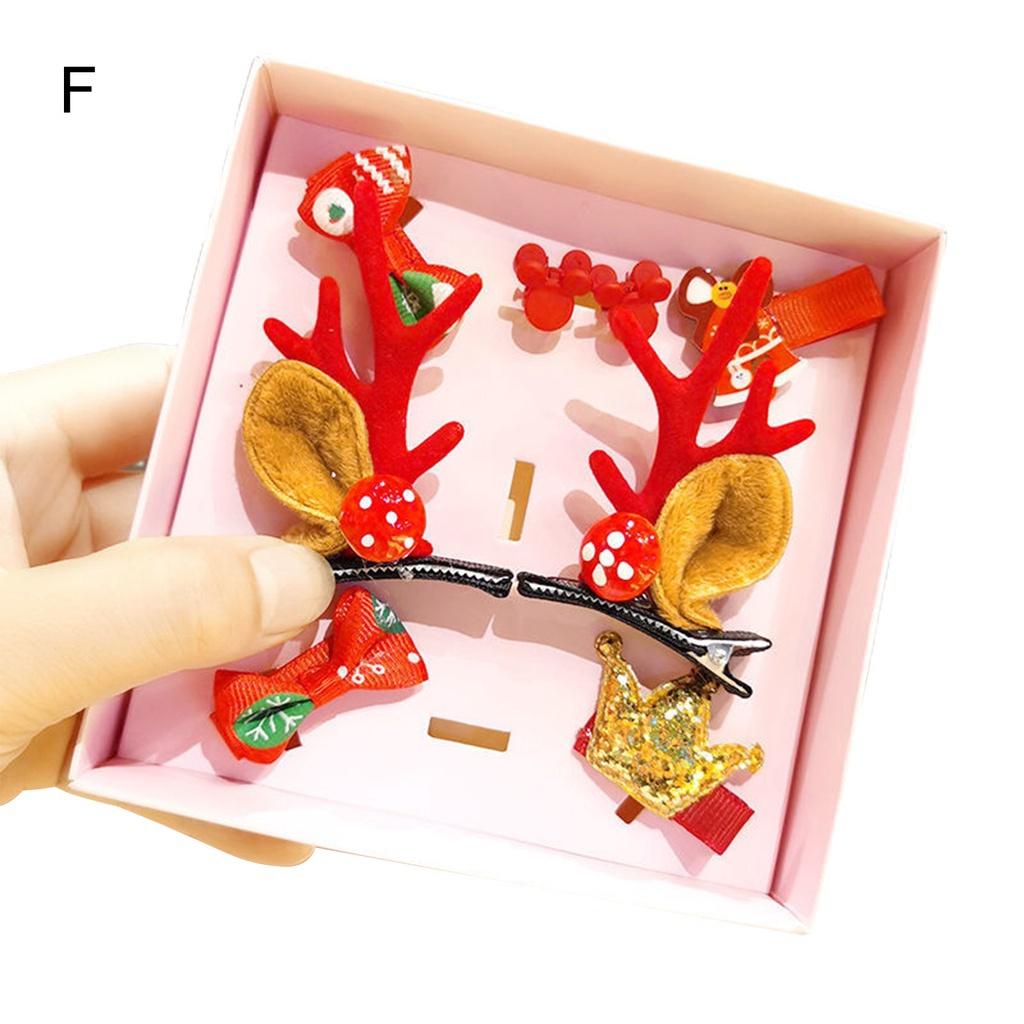 SET 7 Kẹp Tóc Hình Sừng Tuần Lộc 8 Kiểu Dễ Thương Cho Bé Dịp Noel Mùa Giáng Sinh