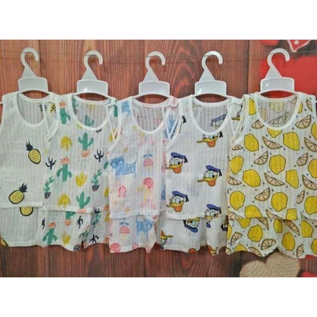 Bộ cotton giấy ba lỗ cho bé