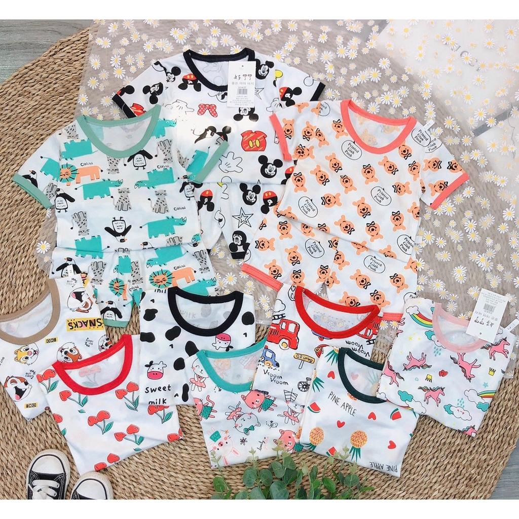 Bộ Cộc Tay In Hình Xinh Xắn Cho Bé Chất Cotton Siêu Mềm