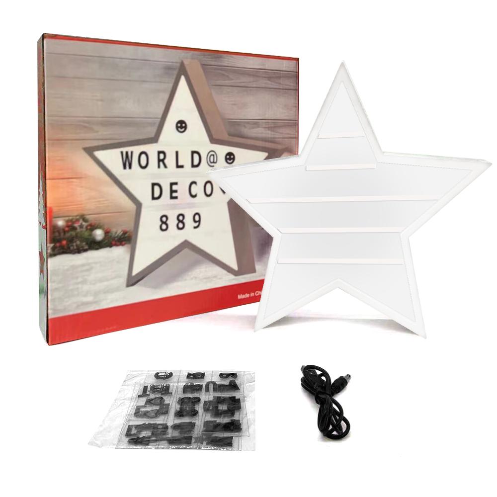 Hộp đèn chiếu phim, hình ngôi sao với các chữ cái