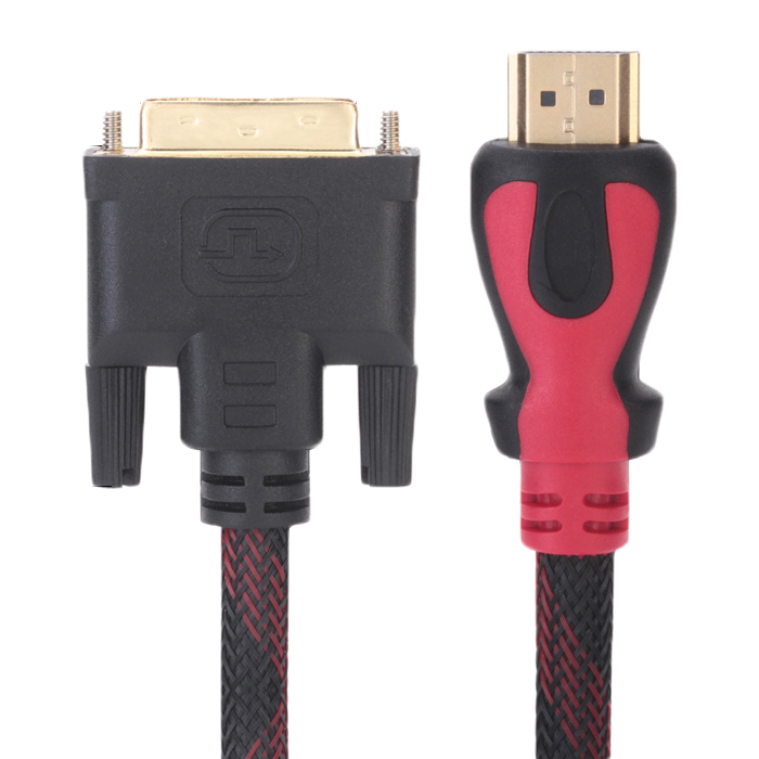 SOAIY Cáp chuyển đổi HDMI to DVI 3m (đen phối đỏ) - Hàng Nhập Khẩu
