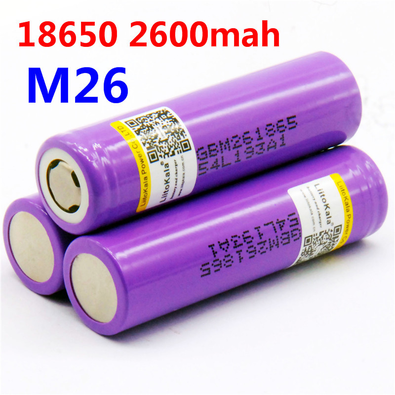 Pin Sạc LiitoKala M26 Lithium 2600MAH tốc độ xả 10A liên tục Hàng Chính Hãng