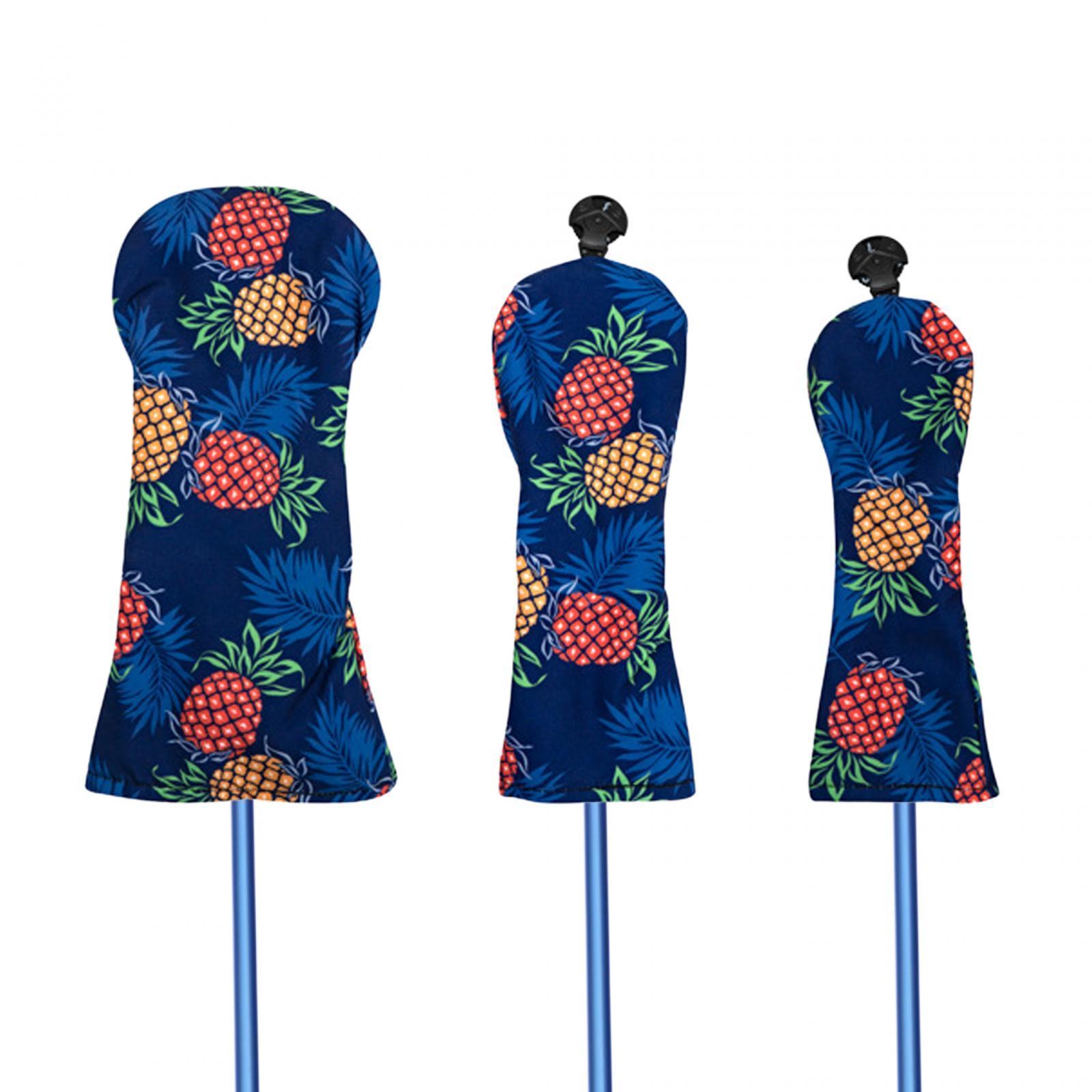 3x Golf Club Head Covers Golf Wood Covers with Tags Golf Cue Protect Case Durable Golf Wood Headcover Golf Fairway Wood Cover