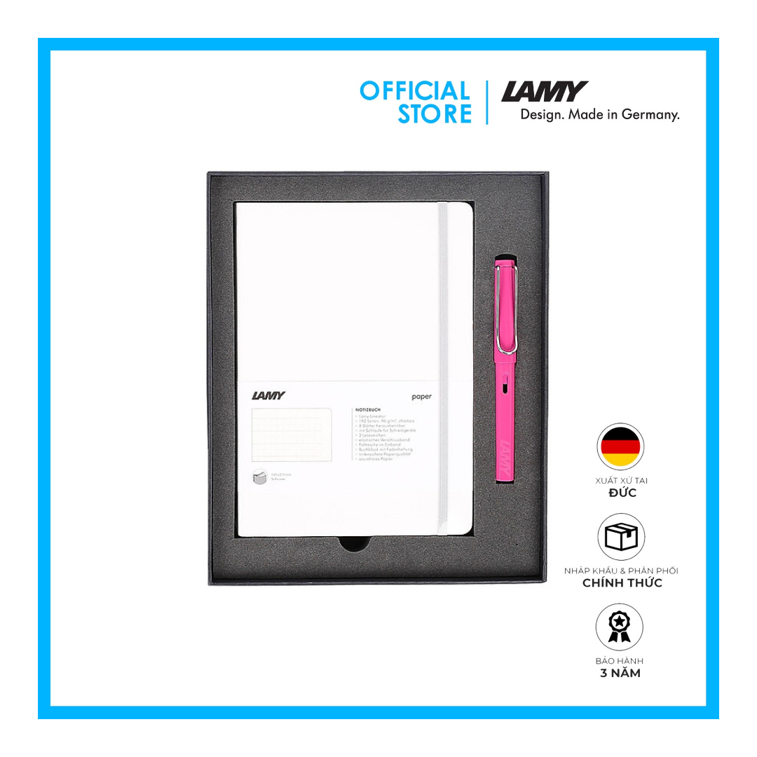 Lamy Notebook A5 Softcover White + Lamy Safari Pink - GSNSa0028