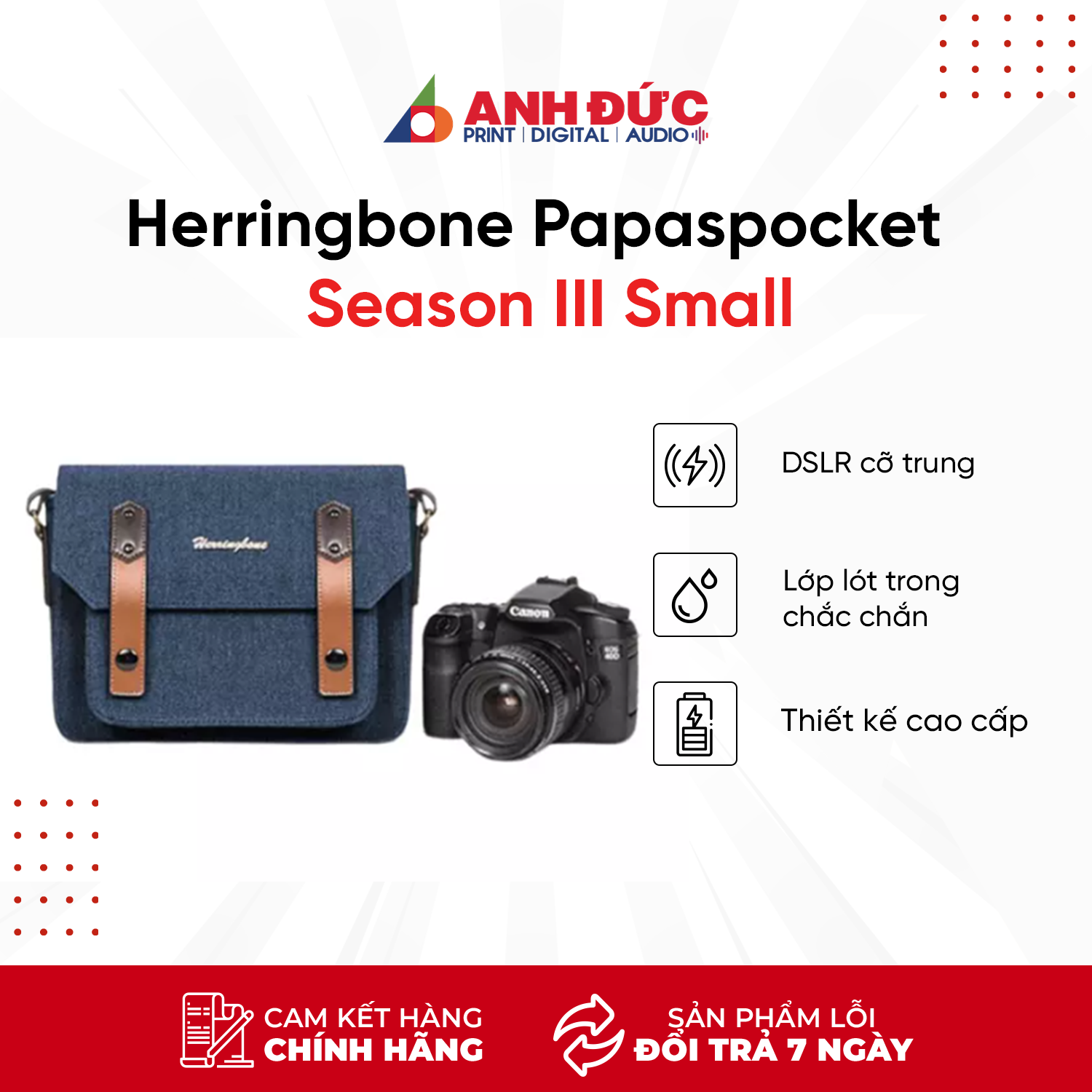 Túi máy ảnh Herringbone Papaspocket Season III Small - Hàng chính hãng