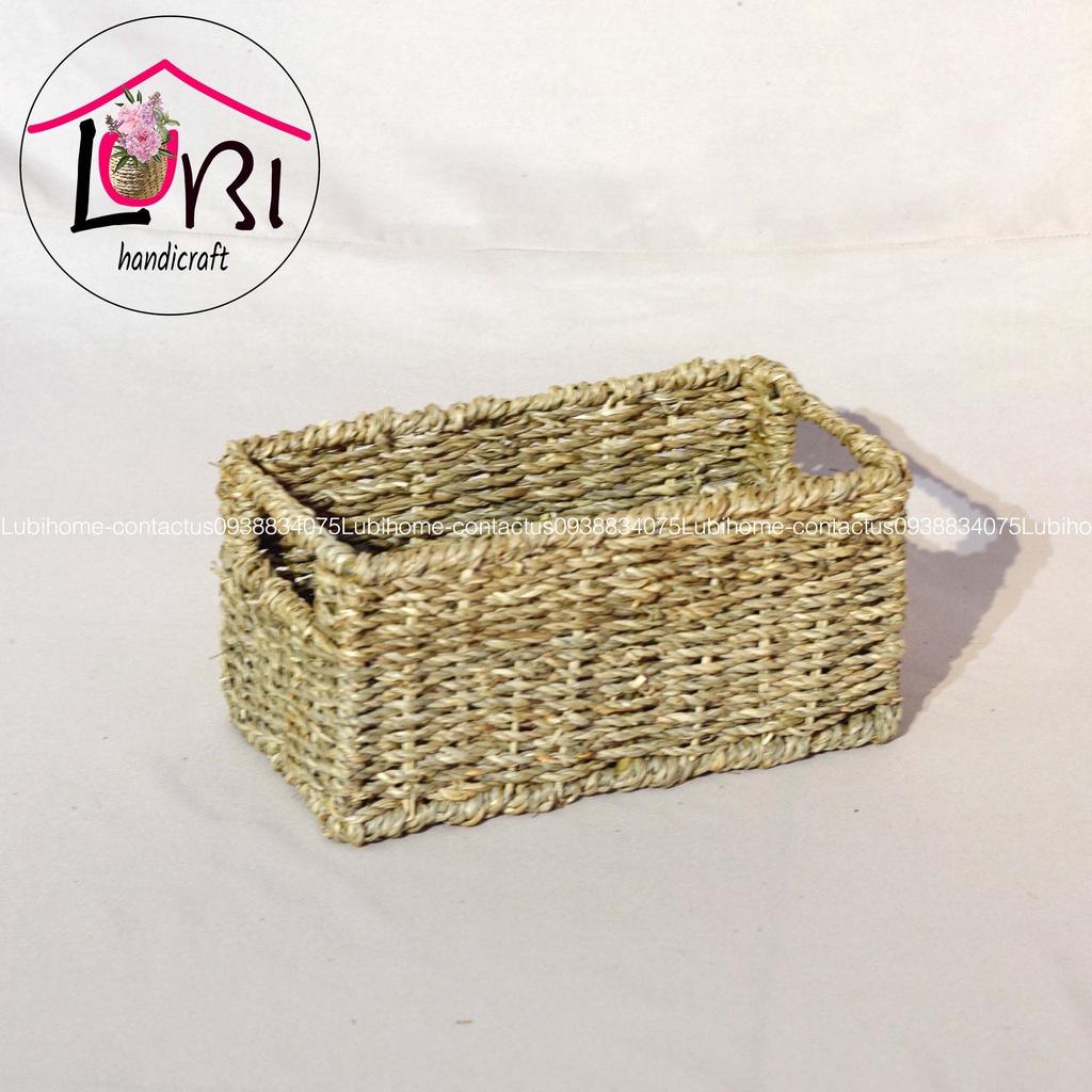 Lubihandicraft - Khay cói đựng đồ văn phòng nhỏ xinh
