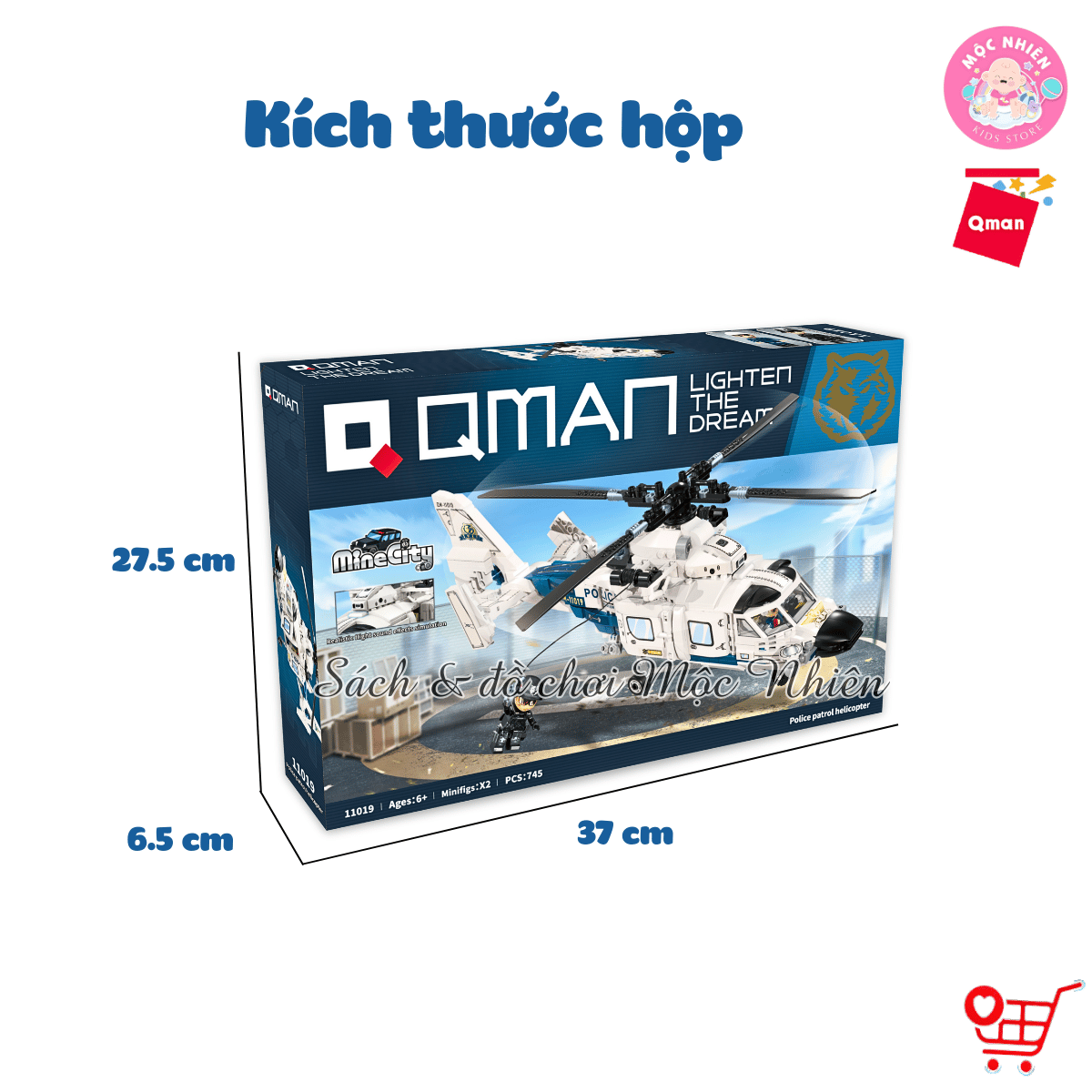 Đồ chơi lắp ráp, xếp hình Qman 11019 - Trực thăng đội phản ứng nhanh (745 mảnh ghép)