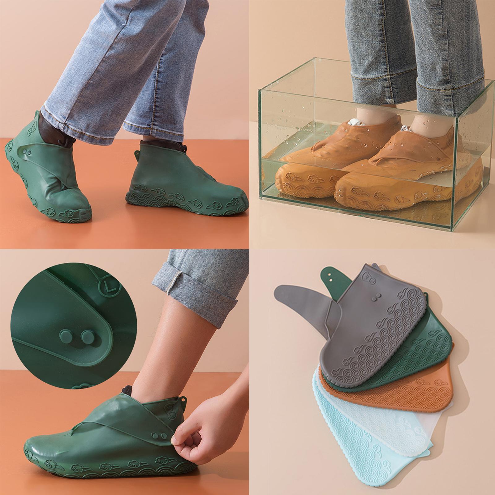 1Pairs Reusable Silicone Shoe Cover Waterproof Rain Shoes Covers Outdoor Camping Shoe Covers Water Resistant
