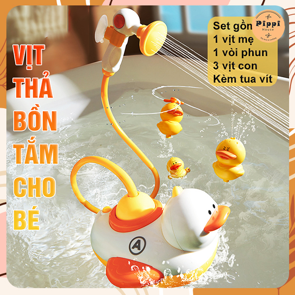 Đồ Chơi Vịt Phun Nước thả bồn tắm Cho Bé có vòi phun bản nâng cấp