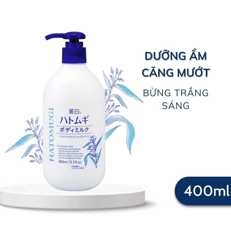 Sữa dưỡng thể làm sáng da ban đêm hatomugi 400ml/chai