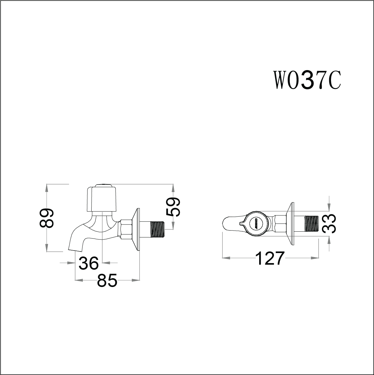 Vòi Lạnh Gắn Tường - W037C