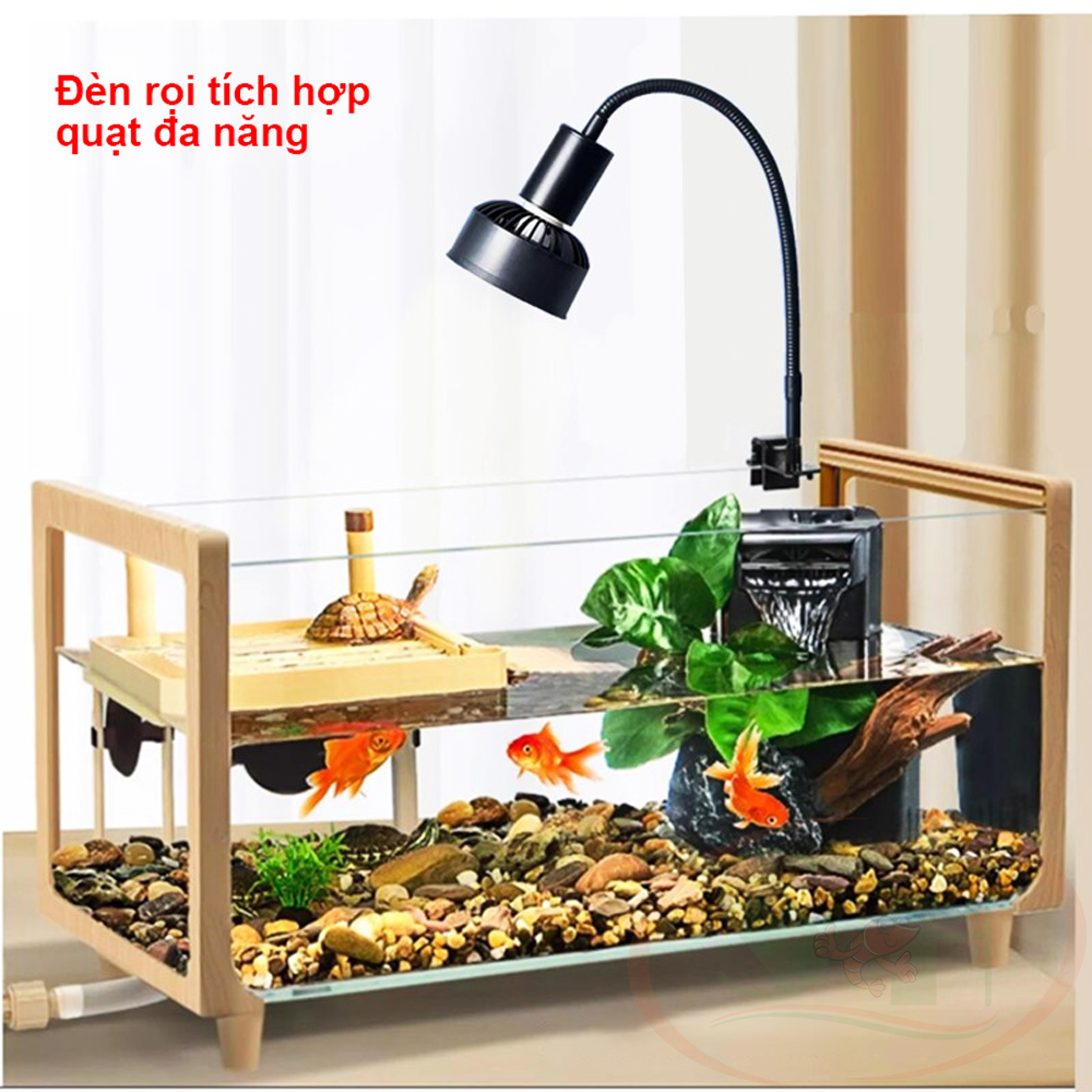 Đèn led rọi KaoKui Aquarium Fan Lamp KK18 wrgb kèm quạt tản nhiệt làm mát bể cá tép thủy sinh