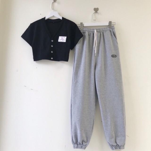 ÁO CROPTOP BODY CÓ KÈM NÚT VÀ BỘ SET ÁO+QUẦN JOGGER