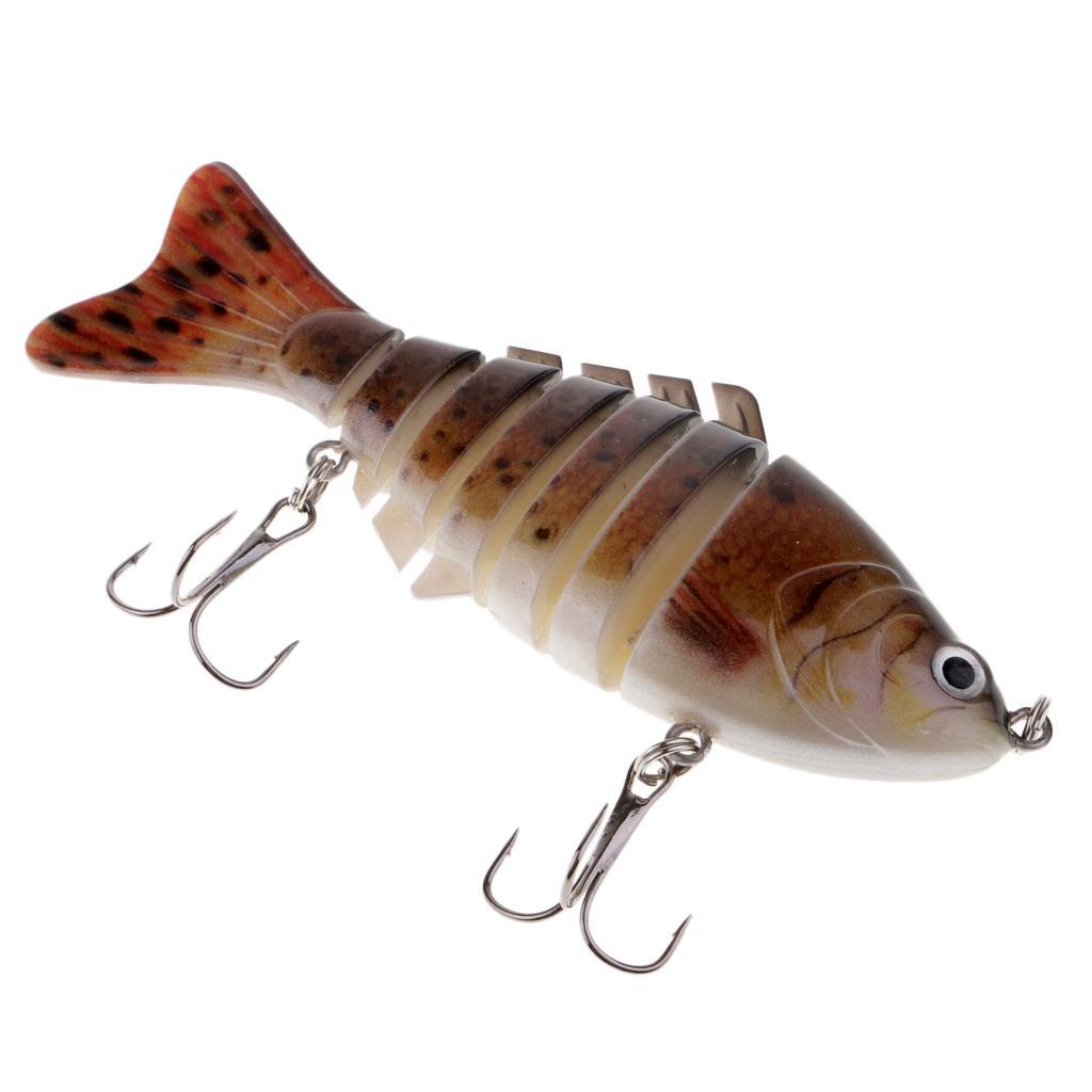 Multi Sections 7 Segments Fishing Lure Treble Hook 3D Eyes Hard Baits