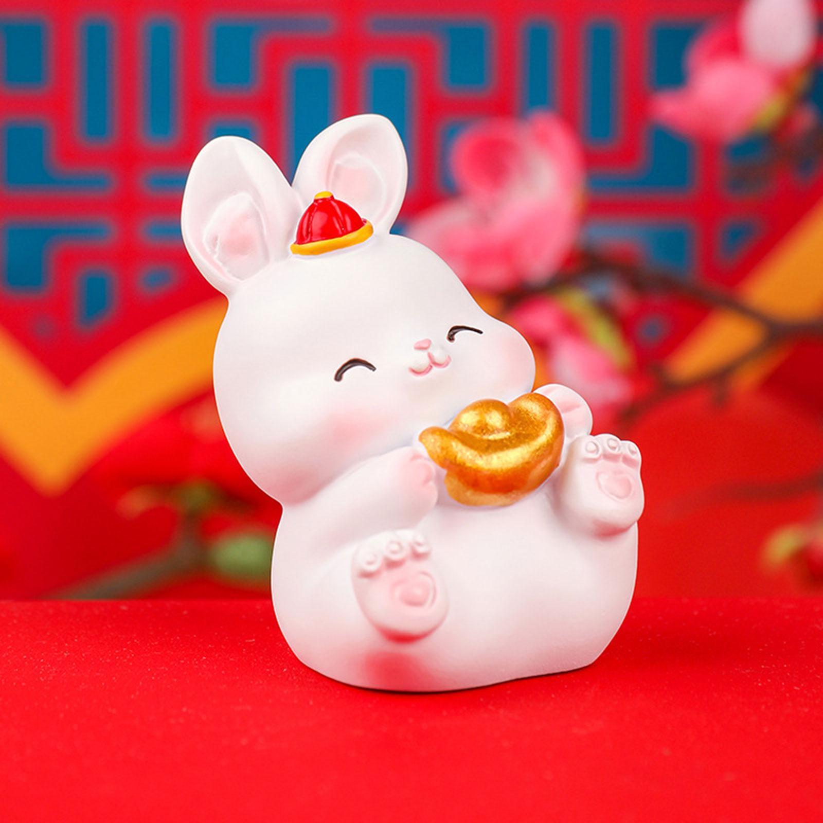 Tượng Hình Thỏ Trang Trí Năm Mới Trang Trí Sân Vườn Kệ Tủ Hàng Hiên