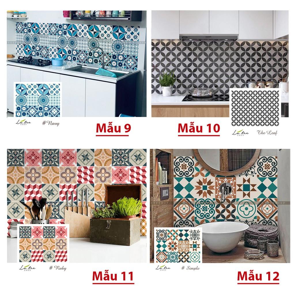 Decal dán bếp Decan dán tường Decal chống nước dán kính, nhà tắm - Decal gạch bông loại 1