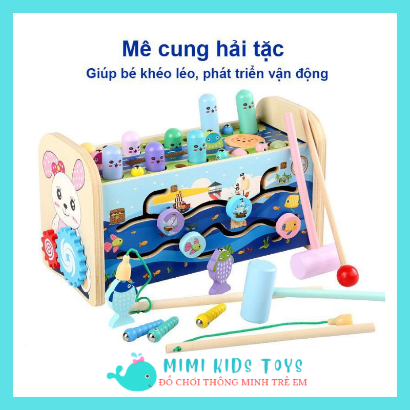 Đồ chơi đập chuột 7 in 1 cho bé yêu - Đồ chơi gỗ thông minh cho bé