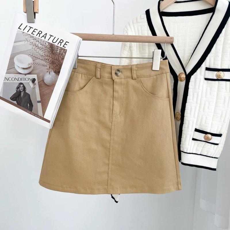 Chân váy ngắn kaki - chân váy a ngắn basic hàng mới ulzzang nữ tính, mầu đen, trắng, be, nâu tây, cocoland