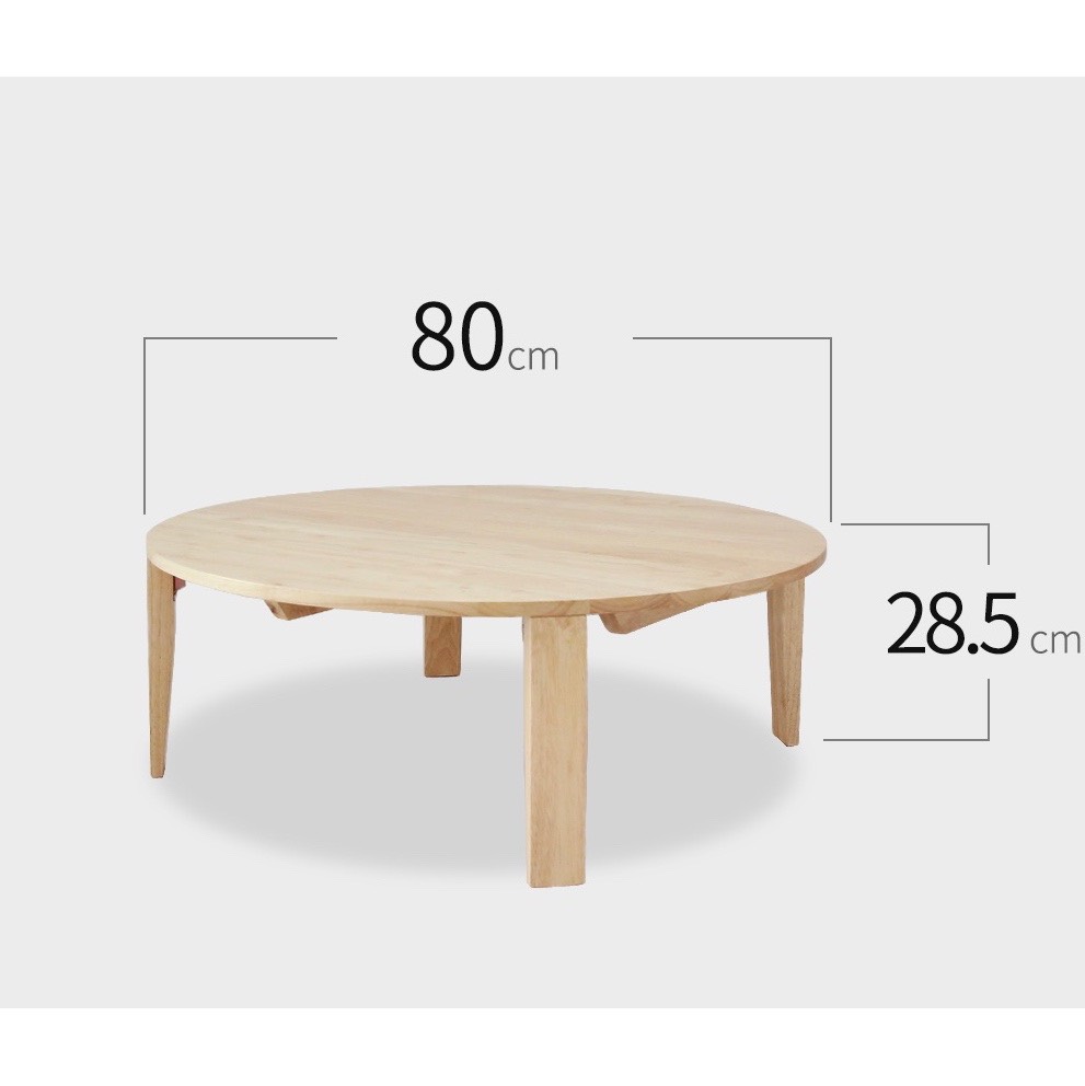Bàn Tròn Ngồi Bệt Gấp Gọn Cao Cấp - Size 80 x 80 x 28,5 cm | Gỗ Tần Bì Nhập Khẩu Châu Âu