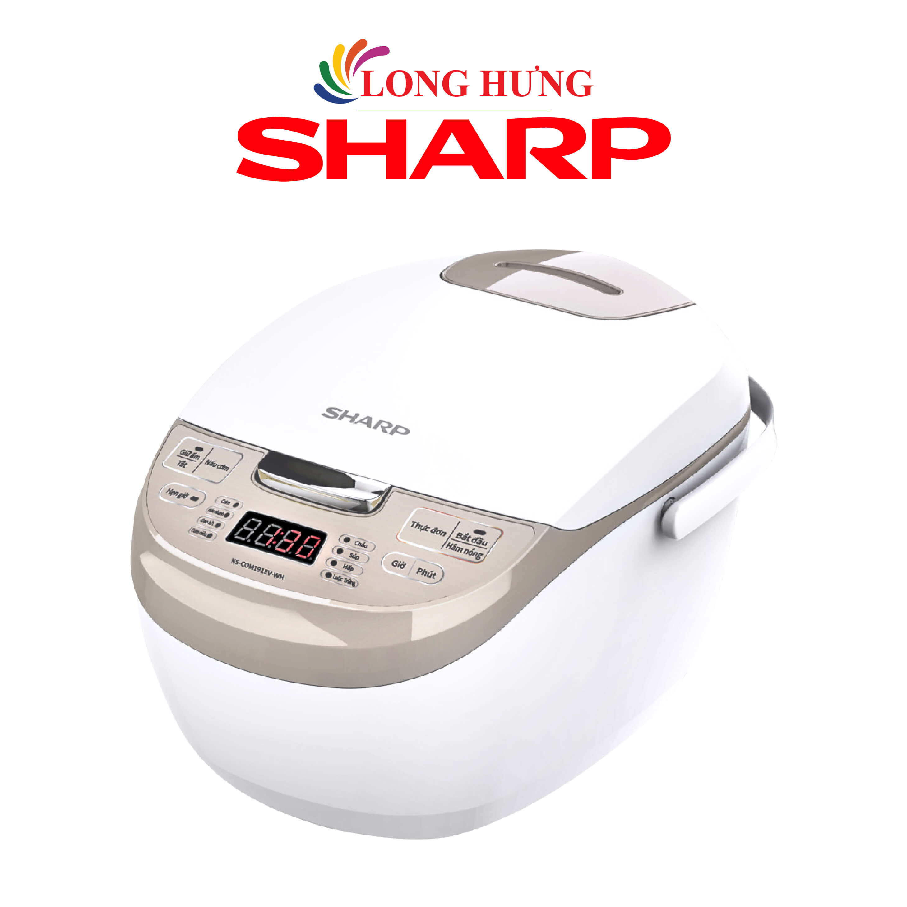 Nồi cơm điện tử Sharp 1.8 lít KS-COM191EV-WH - Hàng chính hãng