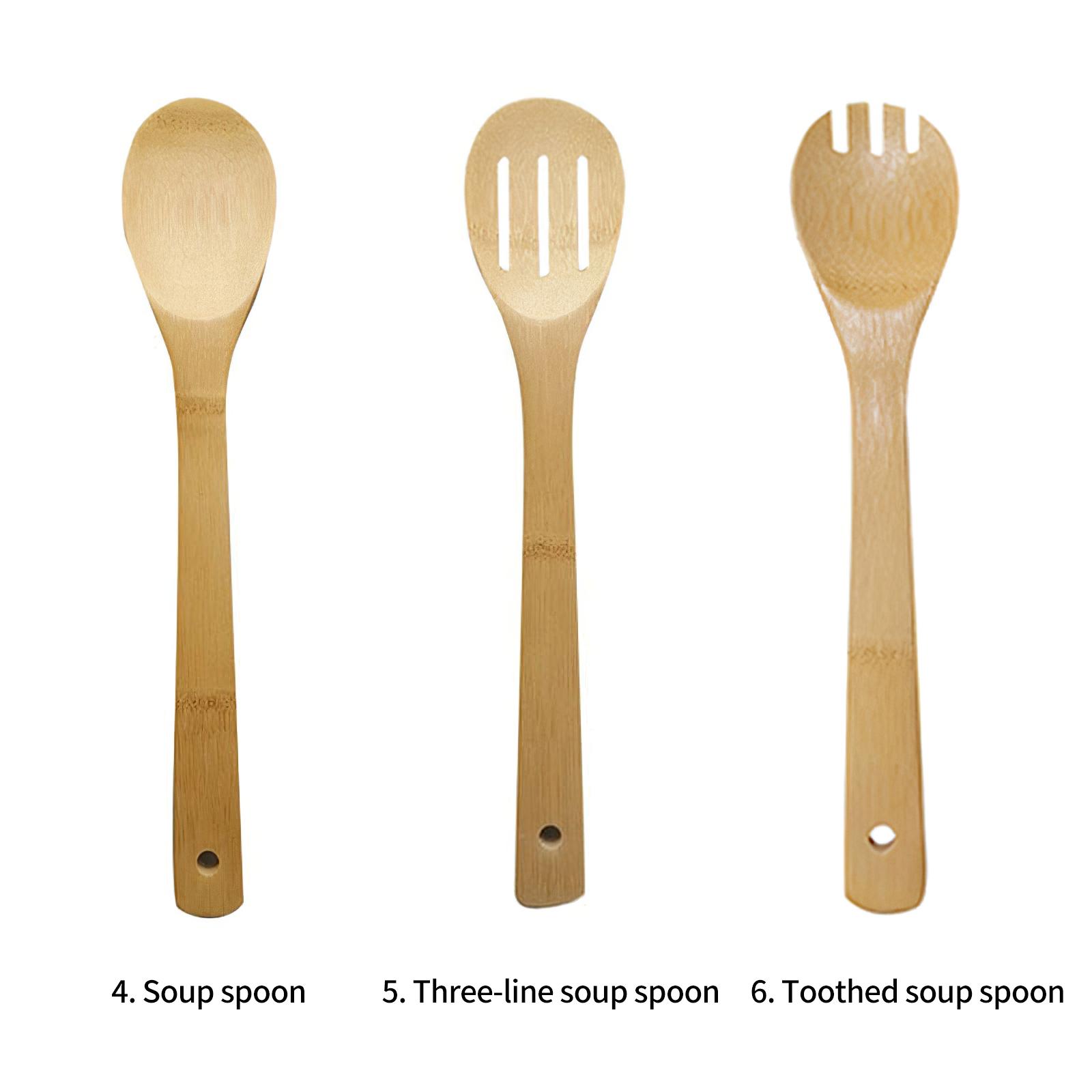 6Pca Tre Dụng Cụ Nhà Bếp Nấu Ăn Bộ Thìa Canh Thìa Đũa Dính Xúc Đặc Biệt Chịu Nhiệt Đồ Dùng Bộ Đồ Dùng Nhà Bếp