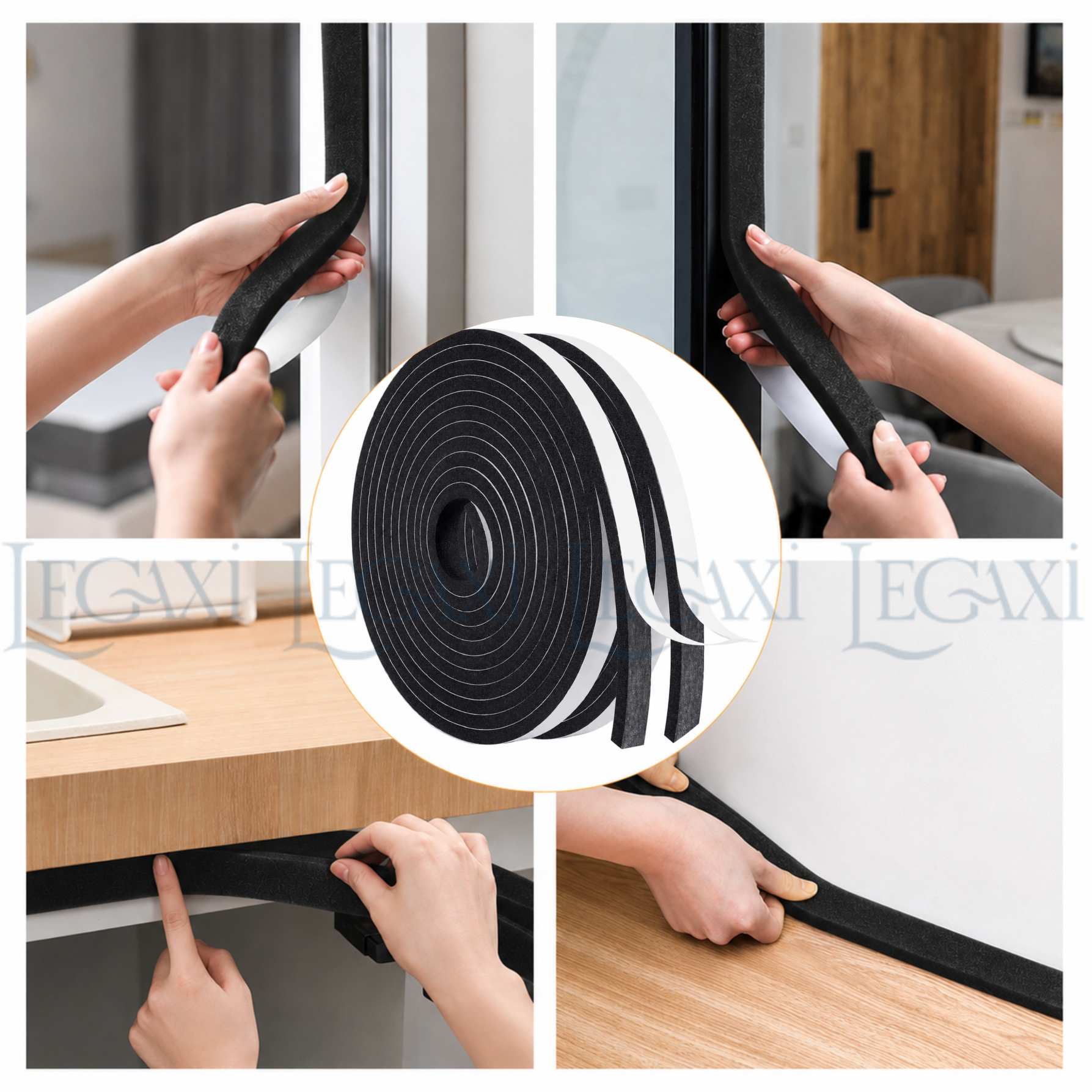 Cuộn Ron Gioăng Mút Xốp Dán Khe Hở Khung Cửa Cách Âm Giảm Chấn, Chống Bụi, Chống Thoát Hơi Dài 6 Mét