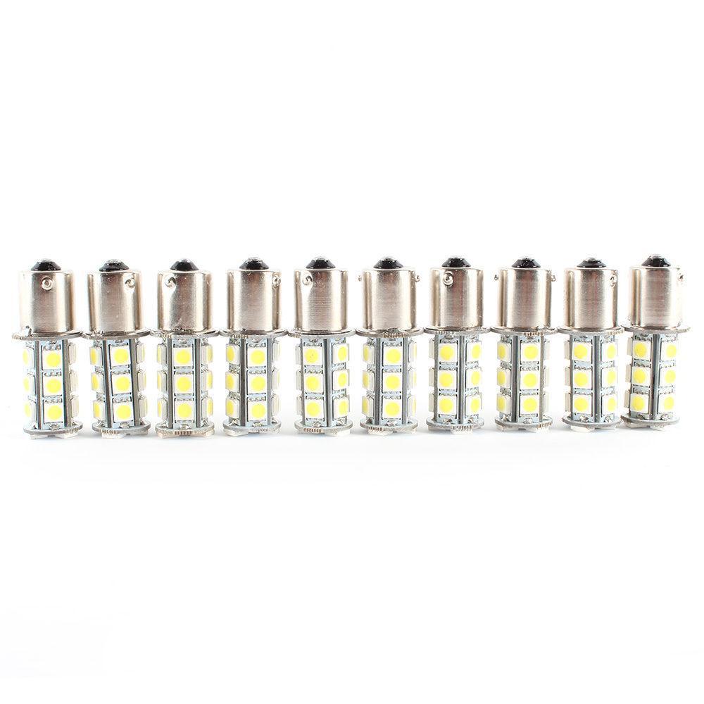 10x Warm White 1156 BA15S Trailer Interior 12V LED Lights Bulbs 18