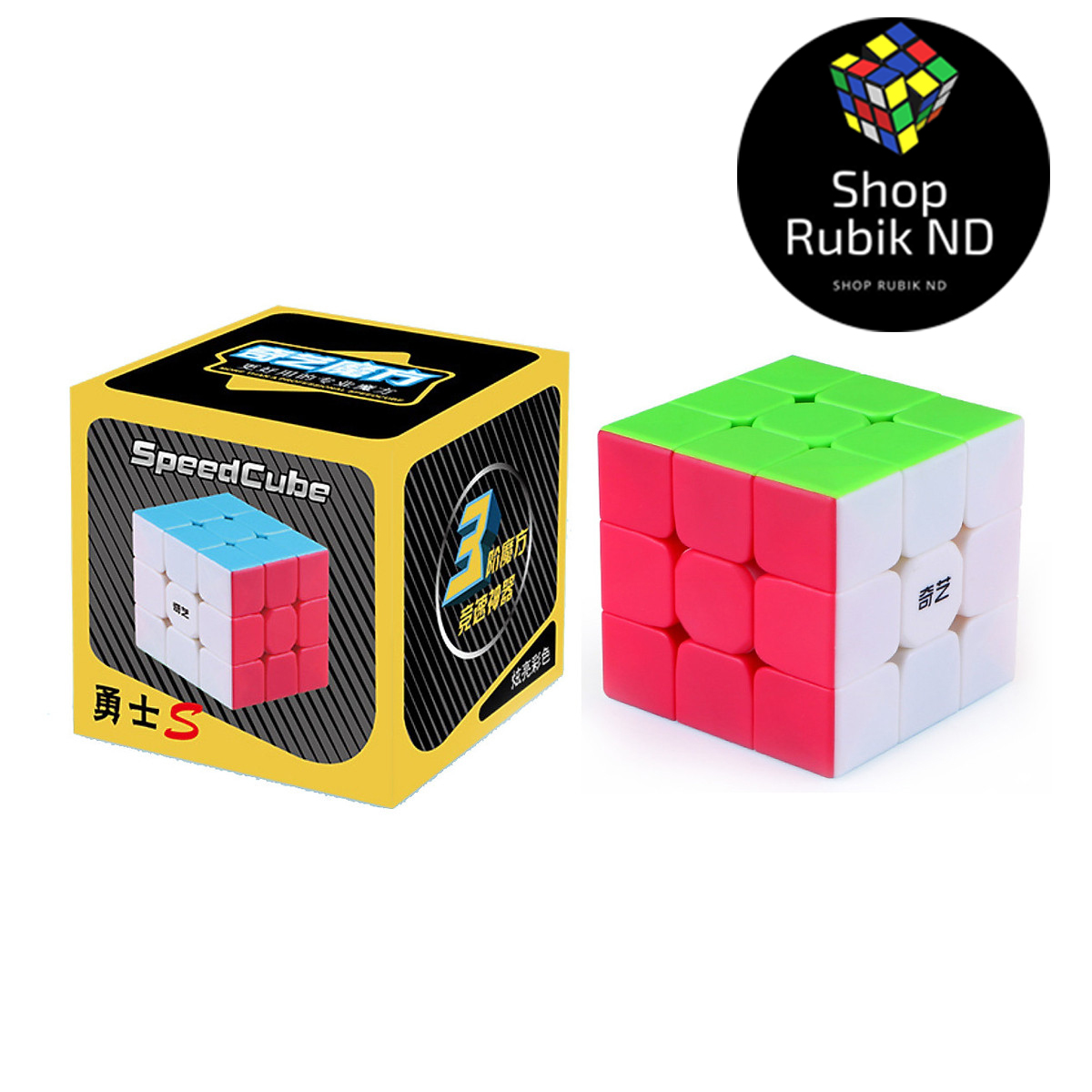 Rubik 3x3 QiYi Warrior S Stickerless Rubic 3 Tầng Không Viền