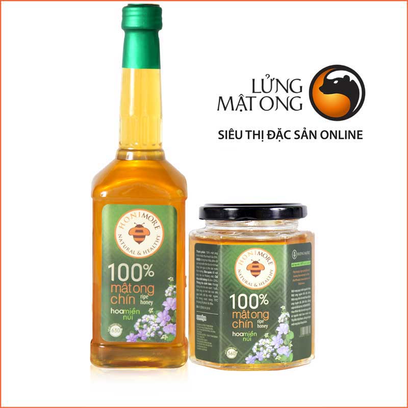 Combo Mật ong rừng Hoa Miền Núi - 100% mật ong chín Honimore 990g