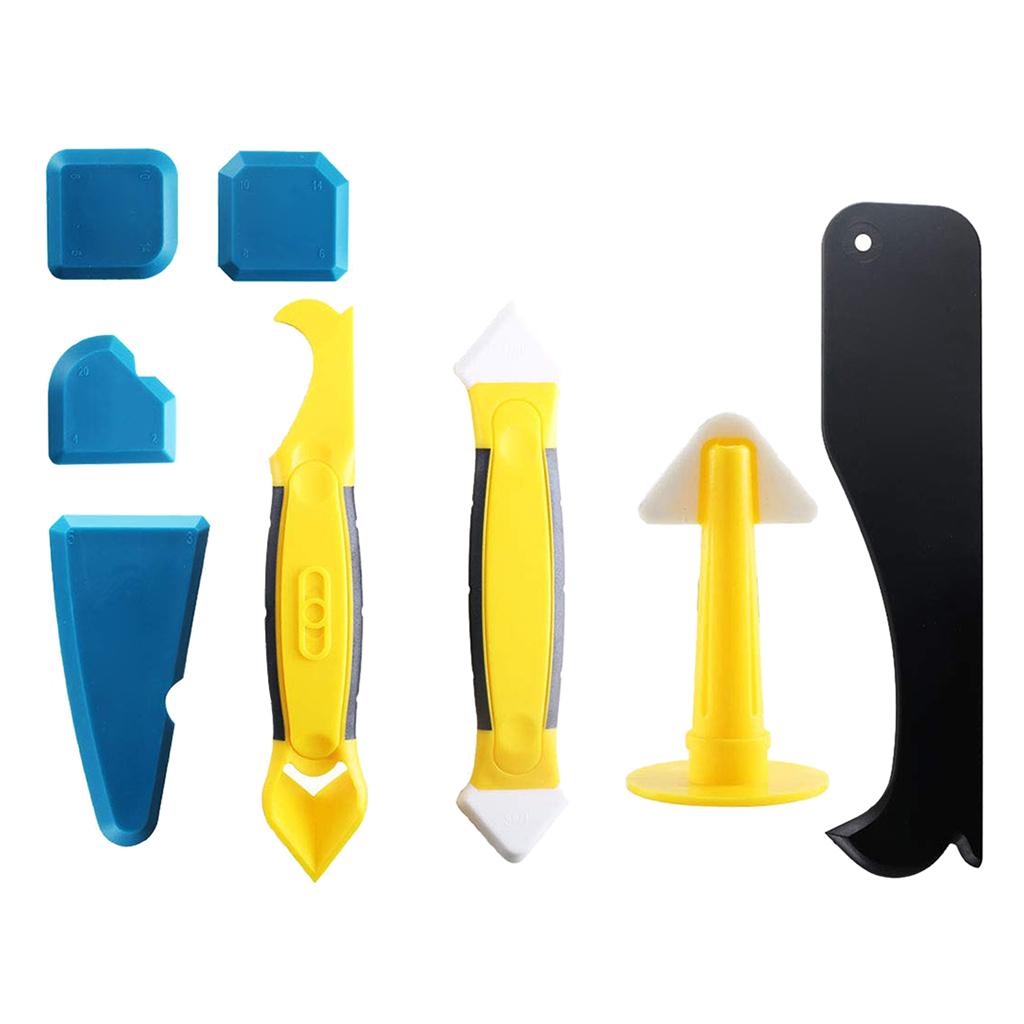 8Pcs/Set Sealant Spatula Caulking Tool Kit Silicone Grout Remover Scraper Nozzle