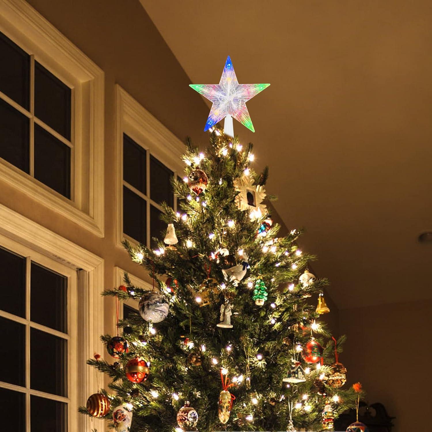 Ngôi sao cây thông Noel, Topper cây thông Noel, Thắp sáng Ngôi sao cây thông Noel, Ngôi sao cây thông Noel, Topper cây thông Noel, dùng để trang trí cây thông Noel