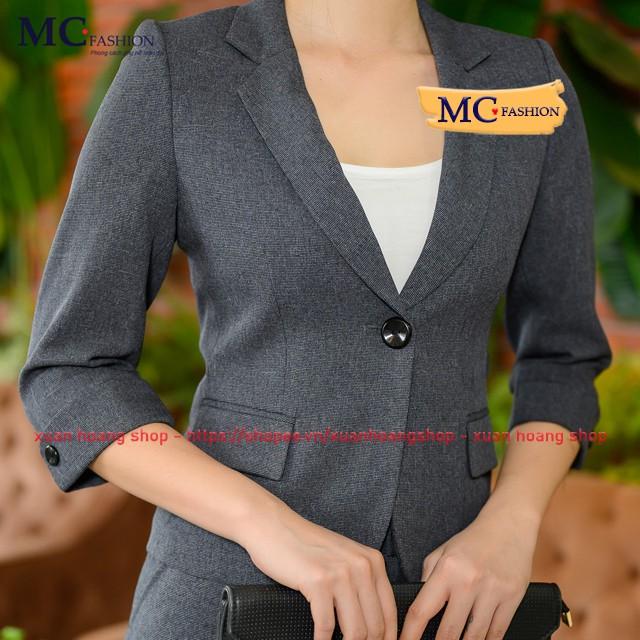 Áo Vest Nữ Blazer Kiểu Dáng Công Sở Màu Ghi Xám Đẹp Mc Fashion Tav395