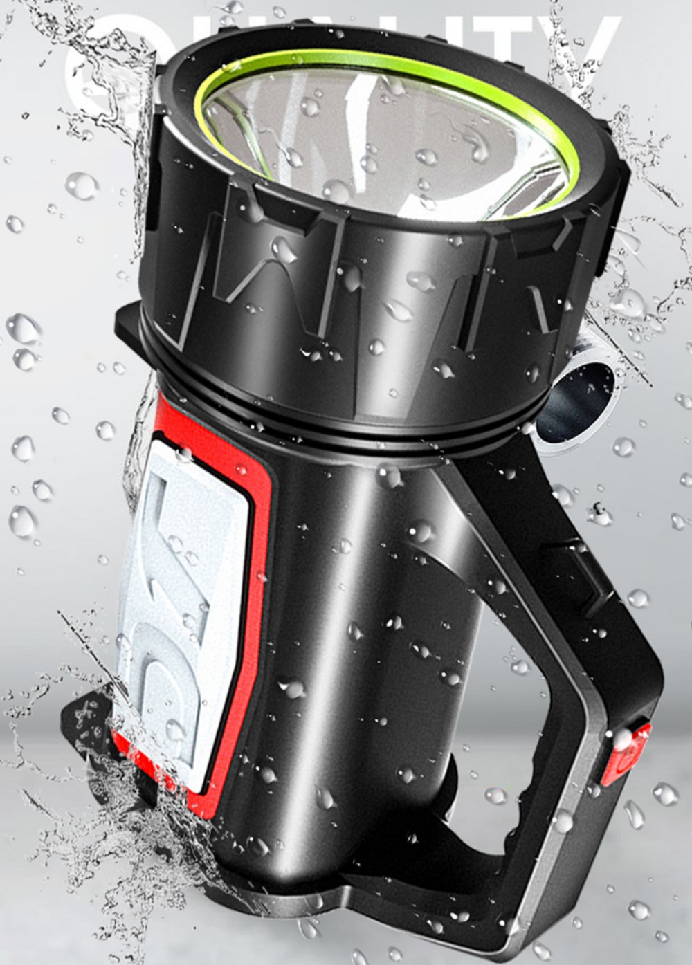 Đèn pin siêu sáng 1500 lumens, tầm chiếu xa 1000m thương hiệu Smiling Shark, hỗ trợ tìm kiếm cứu nạn, làm sạc dự phòng, làm đèn cắm trại, chống nước, hoạt động tốt trong thời tiết mưa bão, thời lượng pin 25h - Hàng chính hãng