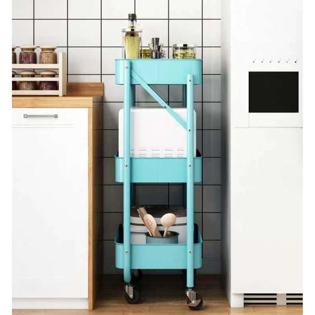 Kệ 3 tầng có bánh xe để góc bếp Oritatami
