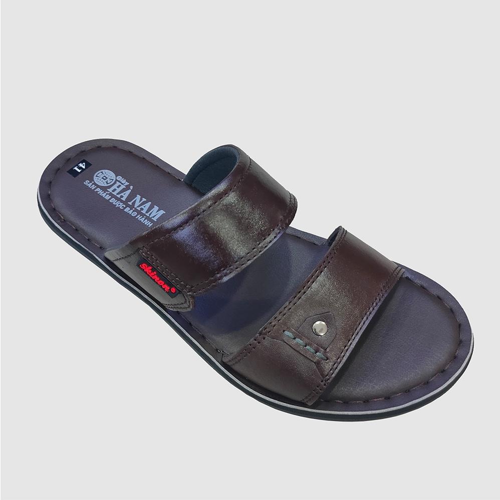 Dép Nam Quai Ngang HÀ NAM Da Bò Thật Cao Cấp DNA2157c