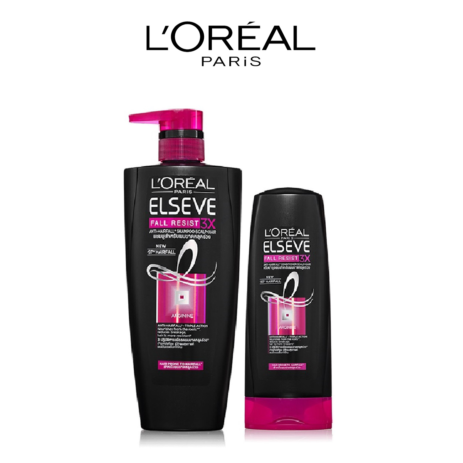 Bộ đôi gội xả L'Oreal Paris ngăn gãy rụng tóc (Elseve Fall Resist 3X Conditioner 325ml + Shampoo 650ml)