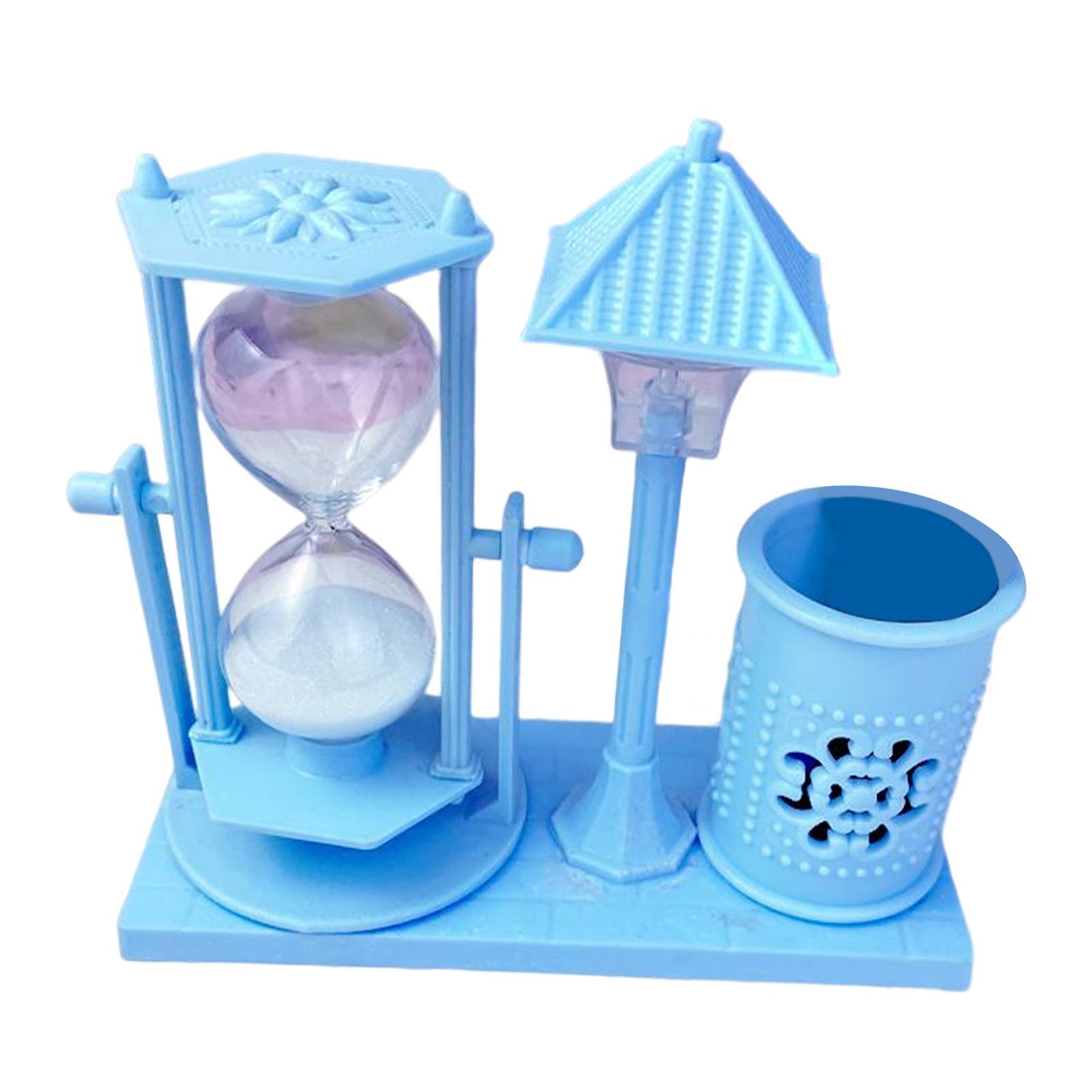 Hourglass Street Lamp Pen Holder Night Light for Office Table Decoration