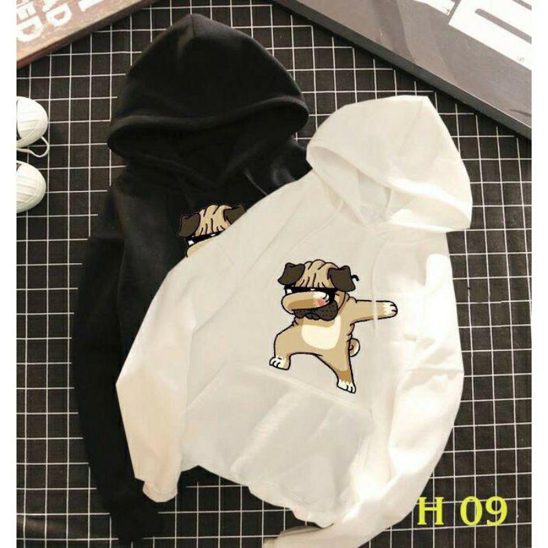 áo nỉ hoodie hình cún, nam nữ đều mặc được