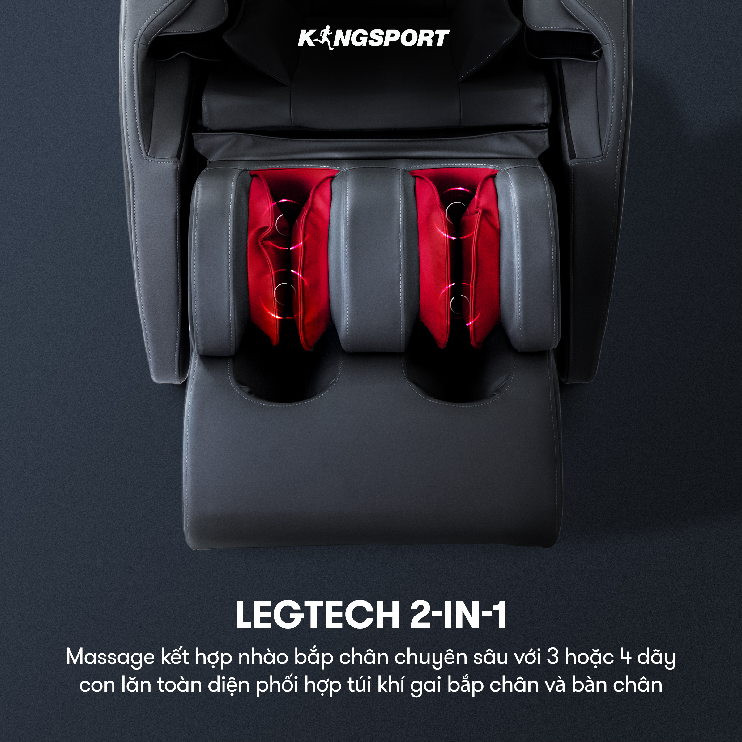 CHỈ GIAO MIỀN NAM I Ghế massage KINGSPORT G77 New màu sắc hiện đại, tích hợp điều khiển bằng giọng nói, khung ghế rộng rãi và thoải mái