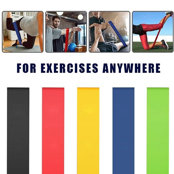 Bộ 5 Dây Đàn Hồi Tập Gym Yoga, Dây Kháng Lực, Dây Đàn Hồi Tập Thể Dục- Hàng Chính Hãng