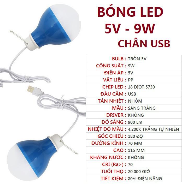 Bóng đèn LED 5v - đủ 9w hoặc 5v-5w