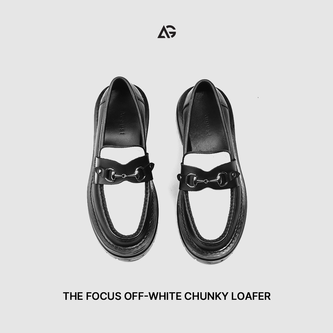 Giày da bò nhập khẩu The Focus Off-White Chunky Loafer August bảo hành 24 tháng