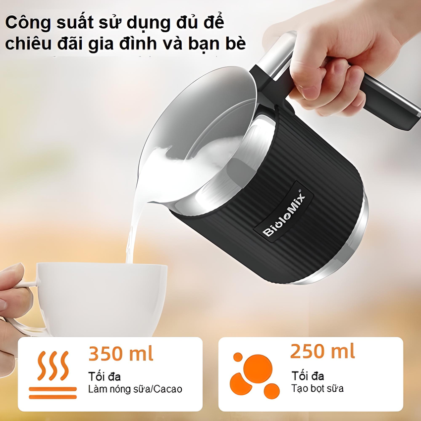 Máy tạo bọt sữa chuyên nghiệp 5 trong 1 thương hiệu cao cấp Biolomix BD02 - Hàng Nhập Khẩu