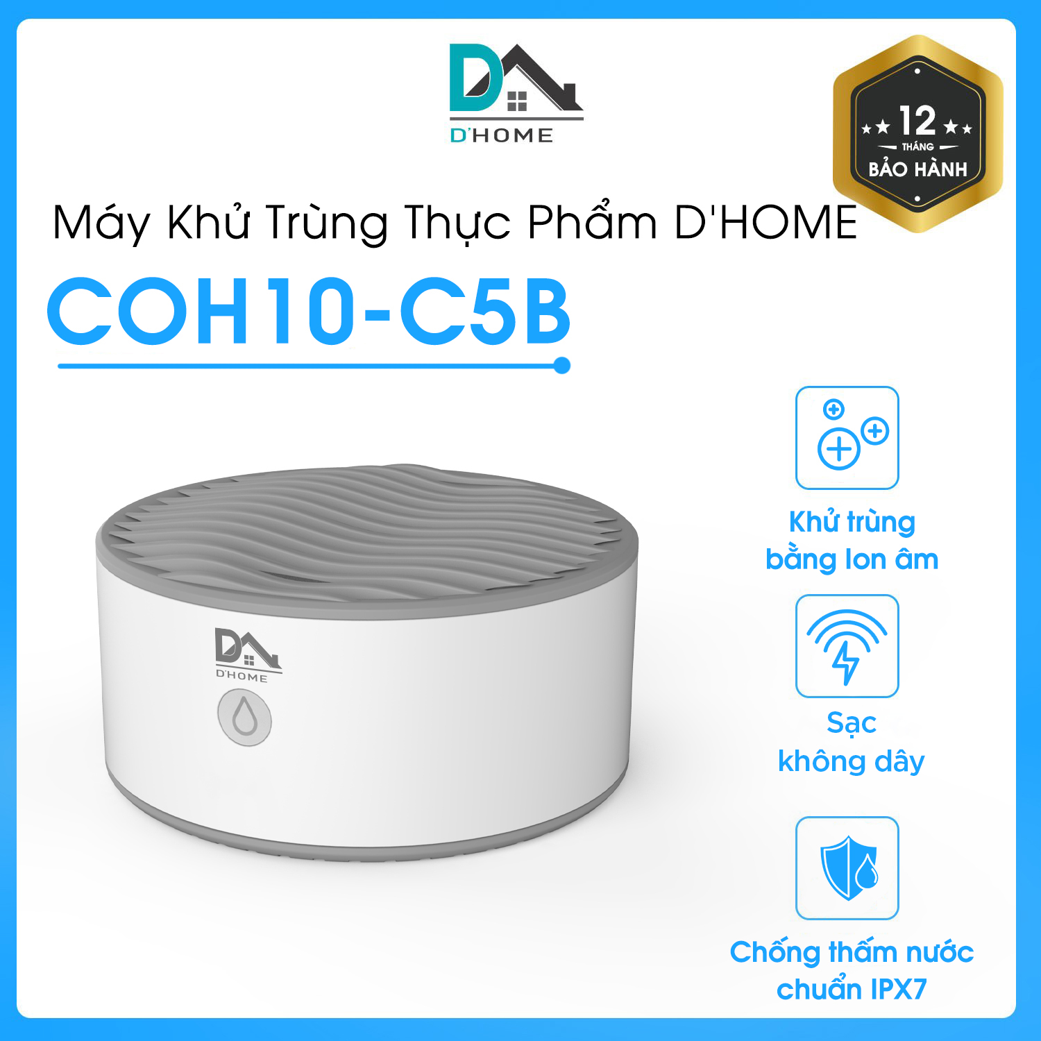 Máy rửa và khử trùng thực phầm D'HOME COH10-C5B - Hàng Chính Hãng