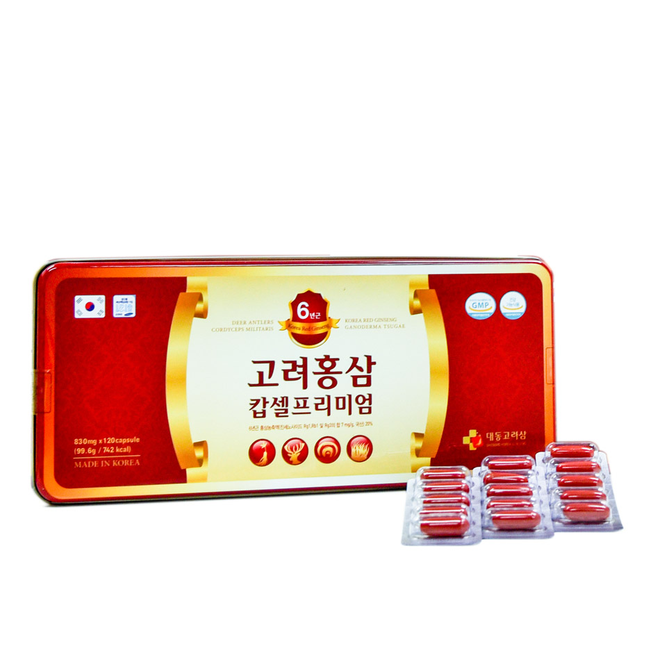 Viên sâm nhung linh chi đông trùng hạ thảo Hàn Quốc Daedong Korea Ginseng 120 viên - Dành riêng cho người trung niên, thể trạng yếu, ăn uống và ngủ kém, cần bồi bổ thể trạng toàn diện